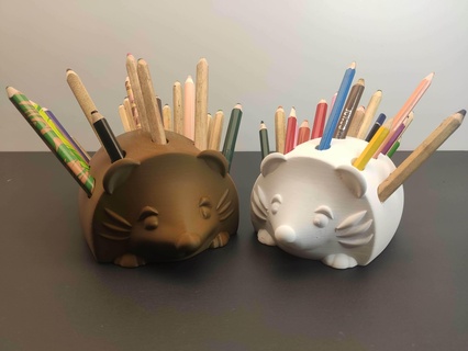 crayon hedgehog organiser 3d print model - Mito3D