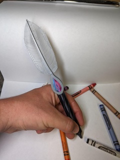 crayon quill long handlestl 3d print model - Mito3D