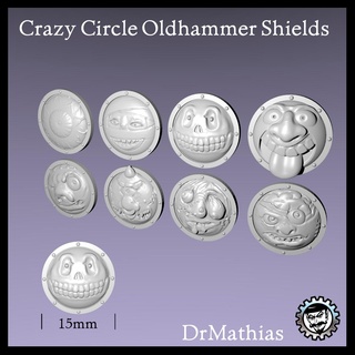 crazy 80s oldhammer shields 28mm orcs chaos undead d&d 3d print model - Mito3D