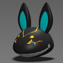 loco conejito máscara Moda marca Conejo cosplay 3d print model - Mito3D