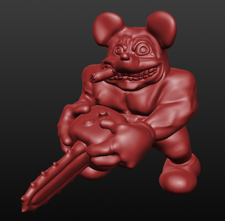 çılgın Mickey davranmak heykel dekor 3d print model - Mito3D
