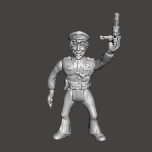 crazy police academy carey mahoney manufactured distri toys 80 stl obj madwoman from made by police-academy motu gijoe thundercats tmnt gi-joe toy figure vintage scanning 3ds action scanner3d sectaurs scan 3dscan mastersoftheuniverse 3d print model - Mito3D