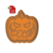 crazy pumpkin cookie cutter kawaii cupcake hamburger evil halloween 3d print model - Mito3D