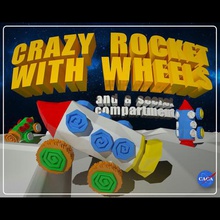 crazy rocket wheels secret compartment game space low poly car plane nasa spacecraft spaceship 3d print model - Mito3D