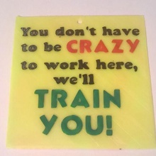crazy train sign insane you silly funny 3d print model - Mito3D