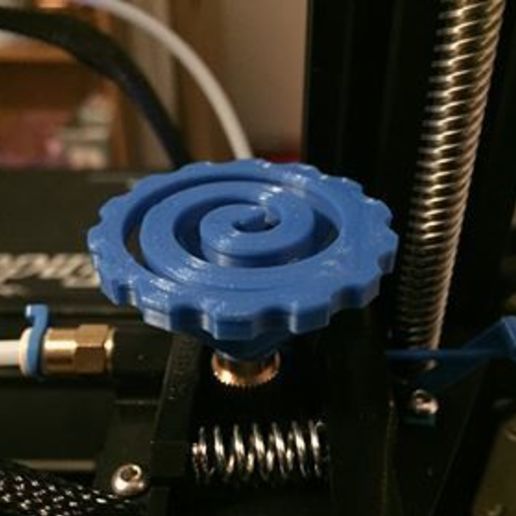 creality ender 3 extruder knob - spiral tool 3D print model - Mito3D