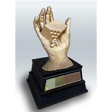 creation hand art trophy award sculpture golden figure growth model decor decoration 3d print model - Mito3D