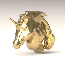 yaratıcı cr 6 kolye takı elmas yüzük taş mücevher gümüş altın 3dprint moda yazdırılabilir Noel at tek boynuzlu 3d print model - Mito3D