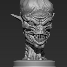 creature monster zombie free stl zbrush creepy teeth 3d print model - Mito3D
