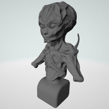 Kreatur 01 Außerirdischer Mixer Büste Charakter organisch Skulptur 3d print model - Mito3D