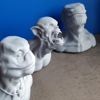 criatura busto 01 02 03 Arte esculpir zbrush modelo escultura cabeza monstruo 3d print model - Mito3D