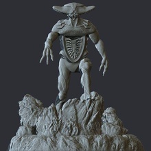 criatura escultura extraterrestre horror miedo monstruo juguete stl sci fi ciencia ficción 3d print model - Mito3D