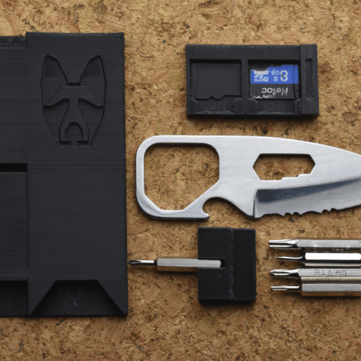kredi kart amaçlı alet v2 araç edc cüzdan organizatör araçlar 3D print model - Mito3D