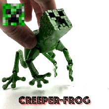 creeper-frog flexi print-in-place frog minecraft 3d print model - Mito3D