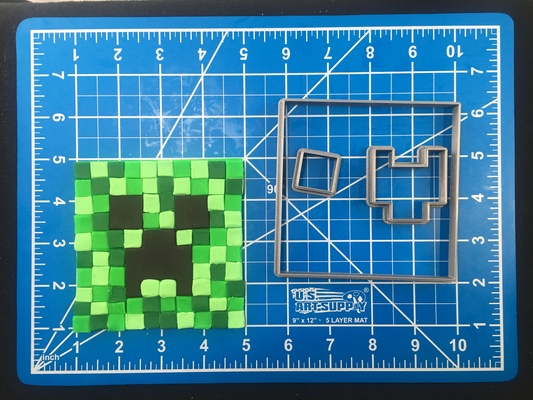 sarmaşık minecraft parçalı fondan kurabiye kesici ayarlamak çoklu boyutları ev video oyun 3d print model - Mito3D