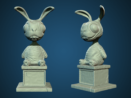 creepy bunny Art creepy bunny scary halloween toy  3d print model - Mito3D