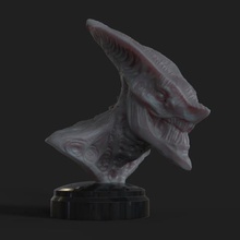 raccapricciante busto art monster orrore le creature alien 3d print model - Mito3D