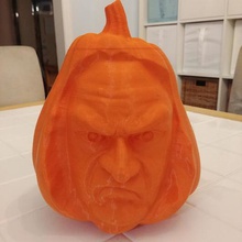 creepy face pumpkin art halloween printed solid sculptures 3d print model - Mito3D