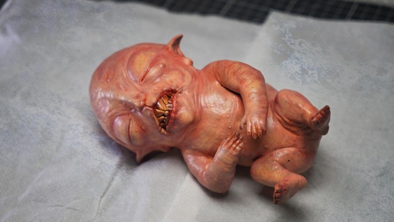 creepy fetus creature horror halloween monster 3d print model - Mito3D