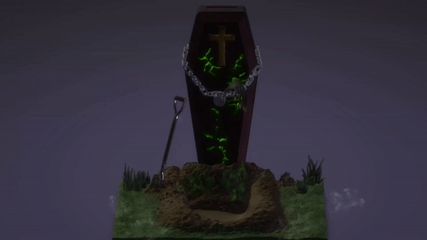raccapricciante luce bara tomba Halloween vampiro zombie 3D print model - Mito3D