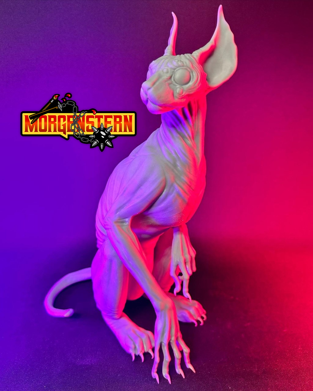 creepy sphynx cat tim burton morgenstern morgensternprinting art horror 3D print model - Mito3D
