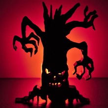 creepy arbre art la maison de l'arbre terrifiante fête d'halloween des bonbons sorcière lumière 3d print model - Mito3D
