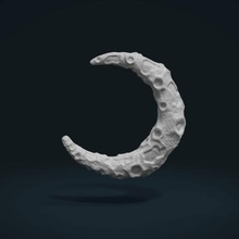 crescent ii art galactic cosmo asteroid meteorite crater space sky planet astronomy universe moon 3d print model - Mito3D