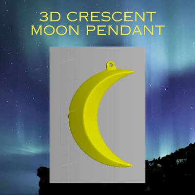 crescent moon pendant cat nap necklace smiling critters 3d jewelry keychain earrings catnap 3d print model - Mito3D