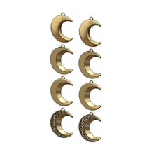 croissant de lune pendentif 3d modèle d'impression bijoux moucharabieh imprimable or ornement collier pendentifs le charme marocain boucle d'oreille la mode beldi traditionnel crescent hilal 3d print model - Mito3D