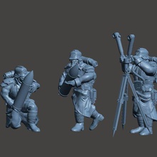 crew shovel enthusiast's long distance crater excavator game dkok 40k krieg trench fighters 3d print model - Mito3D