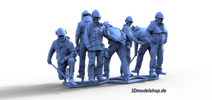 équipage travail navire type 1 25 7 figures figure modèle fabrication diorama ouvriers offshore 3d print model - Mito3D