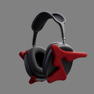 crimson airpods max attachment attachement red accessory gadget decoration 3d model apple headphones concept 3d print model - Mito3D