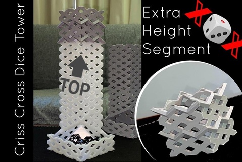 criss attraversare dado Torre vassoio remixare extra altezza segmenti incrociato reticolo struttura giocattolo gioco 3d print model - Mito3D