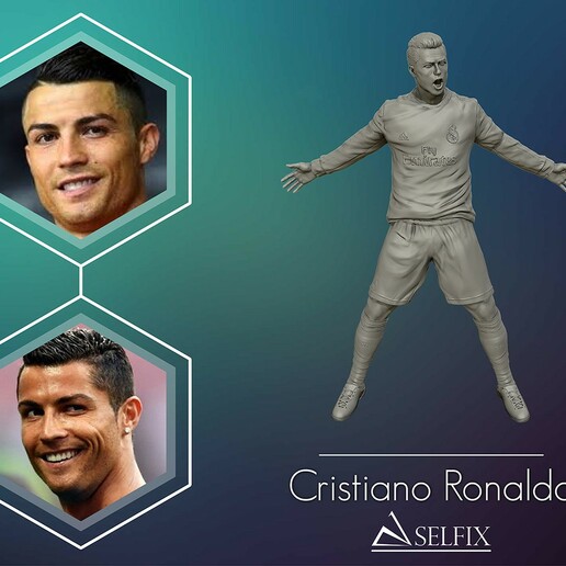 cristiano ronaldo celebration 3d sculpture cristianoronaldo cr7 statue football footballer art sculptures human people 3D print model - Mito3D