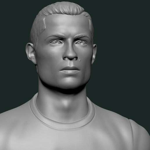 cristiano ronaldo cr7 footballer juventus portuguese 3d bust 3D print model - Mito3D