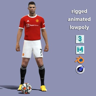 Cristiano ronaldo Manchester utd Fußballer männlich rig animiert Charakter vereinigt 3d print model - Mito3D