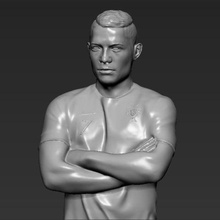 cristiano ronaldo, de portugal, impressão em 3d pronto stl obj a arte miniatura figurine beckham neymar o barcelona real madrid cr7 messi juventus futebol 3d print model - Mito3D