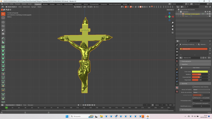 cristo crucificado espanha cruz 3d print model - Mito3D
