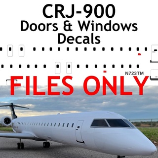 crj 900doors pencere çıkartma dosya 900 700 Troy mcmillan 3d basılı rc uçak 3d print model - Mito3D