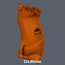 cro minion easy print no support art despicable me figure prehistoric sculpture supportless 3d print model - Mito3D