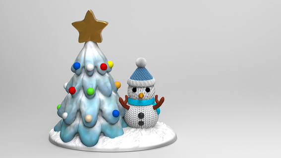 uncinetto Natale pupazzo neve arte inverno natale santa albero Babbo carina giocattolo lavorato maglia divertente 3d print model - Mito3D