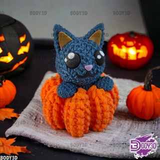 crochetée chat citrouille 3d print model - Mito3D