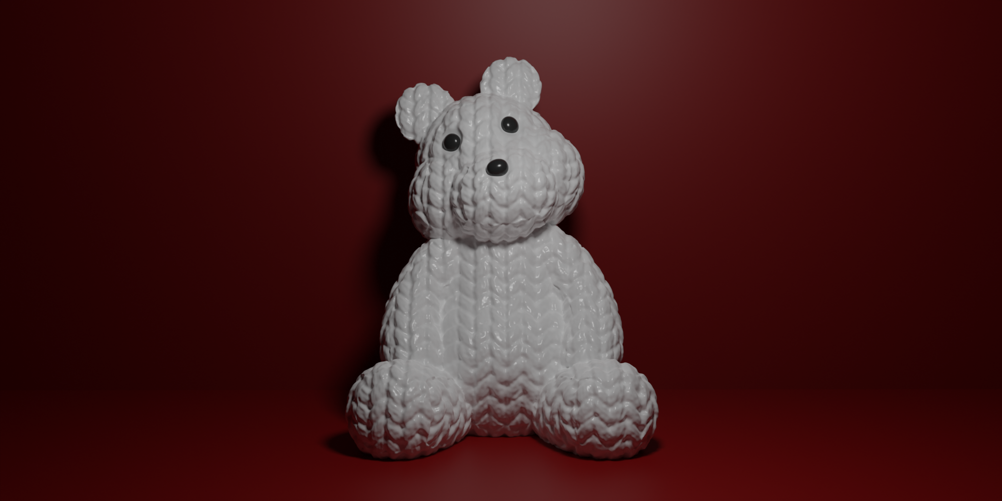 gehäkelt Polar Bär Weihnachten Baum Dekoration Kunst christmasxcults ausgestopft Tier häkeln Ornament 3D print model - Mito3D