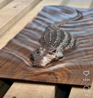 crocodile Art crocodile animal wood wooden aligator art artcam cnc sculpture bust  3d print model - Mito3D