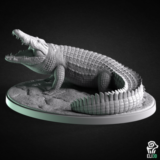 Krokodil Tier Tiere Zahl Figur Miniatur satue Skulptur Tierwelt Sumpf Alligator Kreatur Nil Salzwasser 3d print model - Mito3D