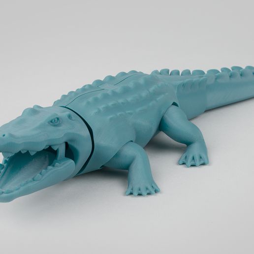 crocodile - foldable 4d 3D print model - Mito3D