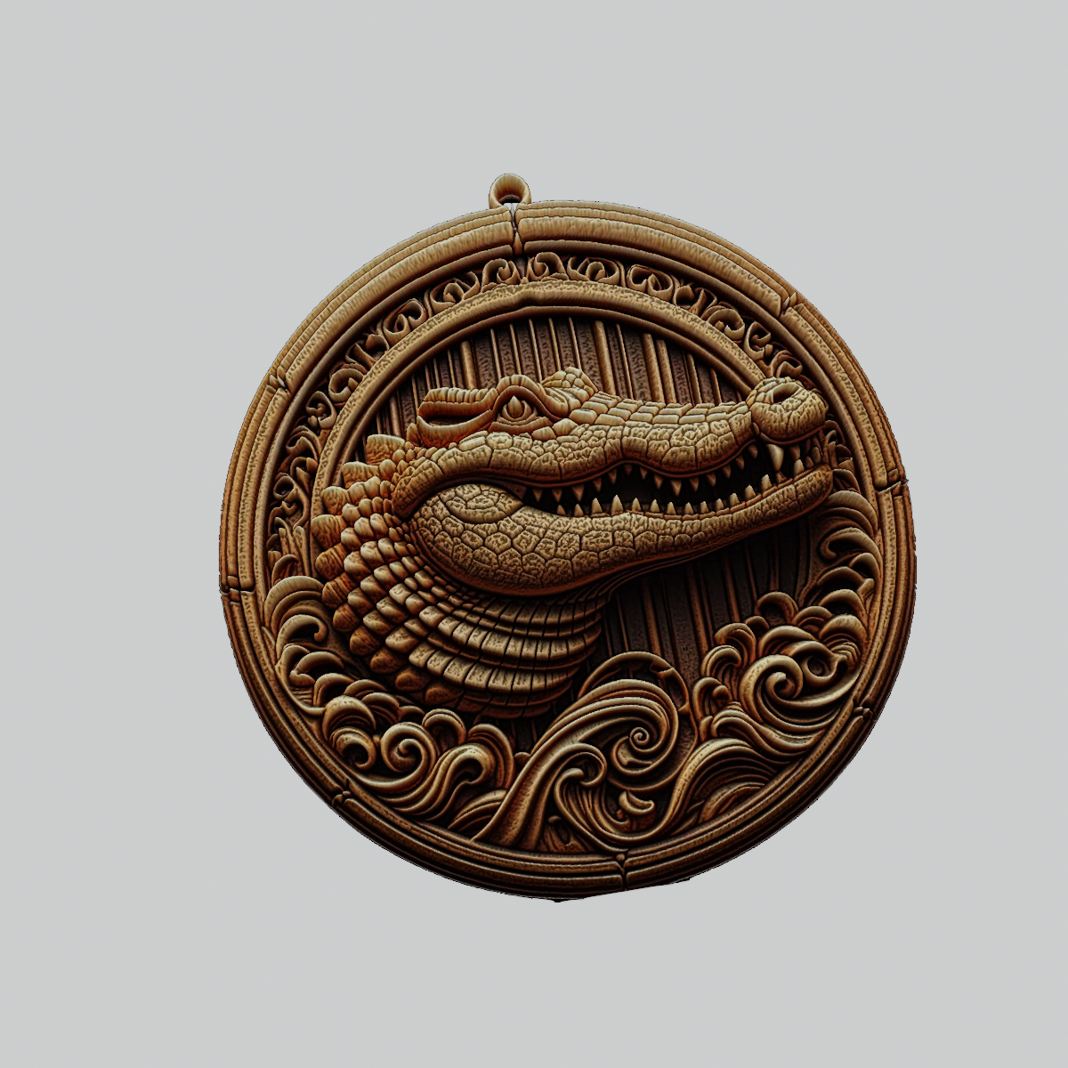 crocodilo animal medalhão arte pingente urso camelo gato frango vaca veado 3D print model - Mito3D