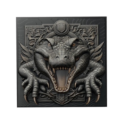 crocodilo animal alívio arte animais yeggi mito3d fracasso google pingentes medalhão relief wall art parede 3d print model - Mito3D