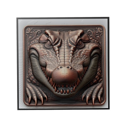 crocodilo animal alívio arte animais yeggi mito3d fracasso google pingentes medalhão relief wall art parede 3d print model - Mito3D