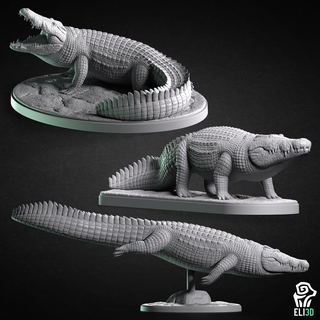 crocodile bundle - animals animal creature figurine sculpture nature wildlife corocdile alligator nile saltwater 3d print model - Mito3D